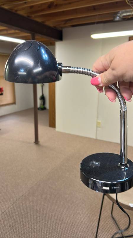 lot 742 image: Chrome Dome Desk Lamp with Adjustable Arm