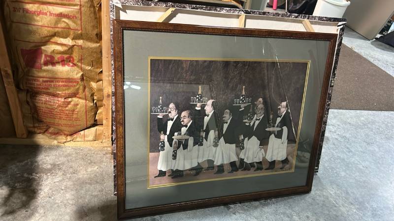 lot 823 image: Framed Orchestra Musicians Print in Brown Frame