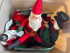 lot 269 image: Christmas Holiday Decor Lot with Santa and Snowman Figures