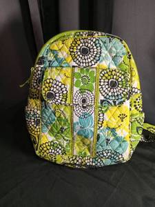 lot 5536 image: Vera Bradley Quilted Cotton Backpack with Floral Pattern