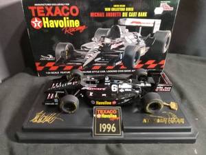lot 50346 image: Racing Champions Michael Andretti 1996 Texaco Havoline 124 Die Cast Coin Bank