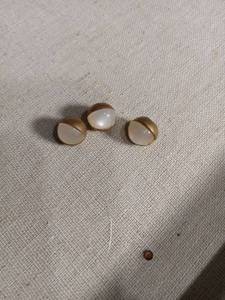 lot 50355 image: Set of 3 Gold Tone Mother of Pearl Shirt Studs