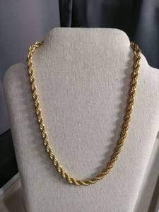 lot 50362 image: Gold-Tone Rope Chain Necklace with Lobster Clasp