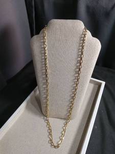 lot 50363 image: Gold-Tone Long Link Chain Necklace