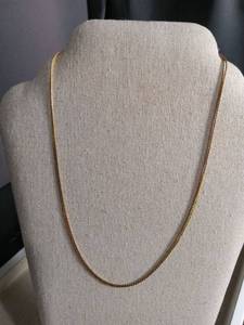 lot 50367 image: Gold-Tone Box Chain Necklace with Spring Ring Clasp