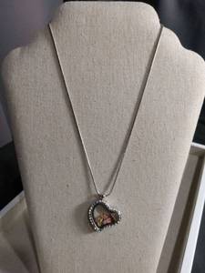 lot 50376 image: Heart Shaped Floating Locket Necklace with Charms