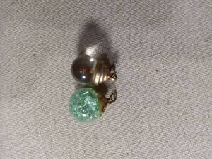 lot 50388 image: Glass Ball and Green Druzy Stone Charm Pendant Set