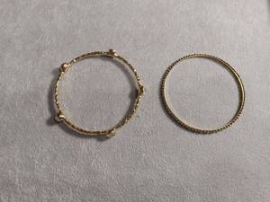 lot 50426 image: Gold-Tone Bracelet Set with Crystal and Turquoise Accents