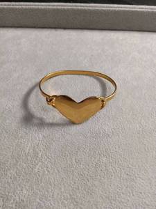 lot 50432 image: Gold-Tone Heart Bangle Bracelet