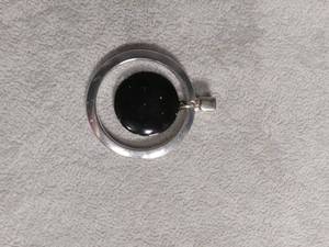 lot 50444 image: Black Onyx Round Silver Pendant
