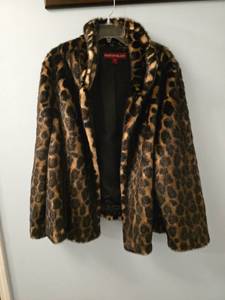 lot 50823 image: Kristen Blake Leopard Print Faux Fur Coat Size 2X