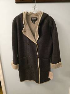 lot 50829 image: Bernardo Essentials Wool Hooded Double-Breasted Coat Size L