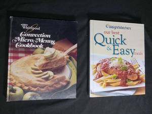 lot 6025 image: Whirlpool Convection Micro Menus Cookbook & Weight Watchers Quick & Easy Meals Hardcover Set
