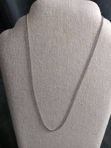 lot 6048 image: Silver-Tone Curb Link Chain Necklace with Spring Ring Clasp