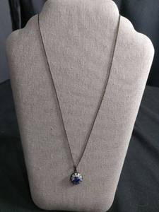 lot 6059 image: Delft Blue Windmill Porcelain Pendant Necklace