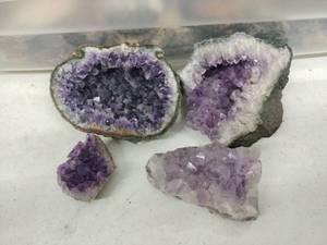 Lot of Amethyst Geode Pieces