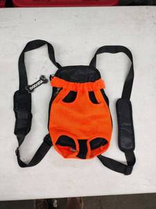 lot 62215 image: Pet Carrier Backpack, Adjustable Pet Cat Dog Carrier Backpack Travel Bag, Legs Out,Dog Carrier for Hiking Camping Travel, Sling Bag for Small Medium Dog Cat (Orange, Small (1.5-3LBS)) B0D31CY7MM
