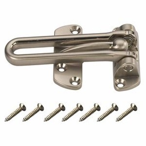 lot 62223 image: Gatehouse 4-18-in Satin Nickel Slide Bolt Entry Door Chain Guard
