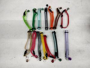 lot 62228 image: 14 Pack Reflective-Breakaway Cat Collars with Bells,Safety Buckle Kitten Collar