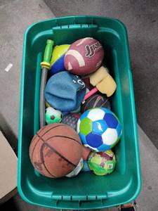 lot 62276 image: Tote of Outdoor Play Toys