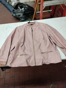 lot 59352 image: Baccini faux leather Pink zip-up jacket 3X