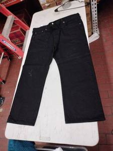 lot 59377 image: Levis 505 regular-fit black jeans to W44 L29
