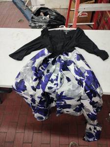 lot 59407 image: M Richards dress black and blue floral pattern - 18W