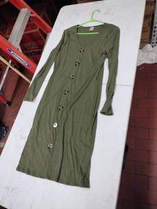 lot 59447 image: olive green ribbed sweater dress - XXL