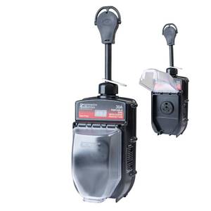 lot 8745 image: Progressive Industries EMS-PT30X Portable RV Surge Protector, Black, 30 Amp