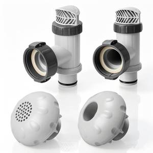 lot 8768 image: COKNUMBER Pool Inlet and Outlet Fittings for Intex Pool Pump, Includes Plunger Valve, 1.5 Outlet Strainer & Inlet Nozzle, Replacement Above Ground Pool Parts Pool Hose Adapter for Intex Sand Pump