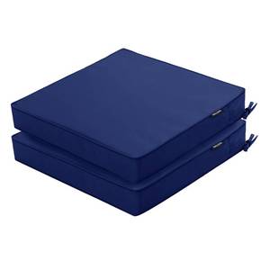 lot 8771 image: Comcaver Outdoor Chair Cushions 22 x 22 Inch Water Resistant Patio Chair Cushions with Tie 3 Year Color Fastness Thick Outdoor Seat Cushion for Garden Lawn Patio Furniture Navy Set of 2