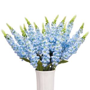 lot 8779 image: Ovveroche 15 Pcs Delphinium Artificial Flowers for Decoration, 27.5 Inch Long Stem Larkspur Fake Flowers Light Blue Faux Silk Bouquets for Tall Vase Wedding Home Decor Floral Arrangements(Light Blue)