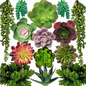 lot 8780 image: DECOROUS Artificial Succulents Plants Unpotted -14 Pack�� Large Fake Succulent Plant Indoor Outdoors �� Realistic Faux Cactus Suculentas Bulk for Home DIY D�cor �� Small Desert Plastic Cacti Succulants
