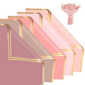 lot 8793 image: woric 25 Sheets Flower Wrapping Paper, Pink Waterproof Floral Bouquet Wrapping Paper for Graduation Bouquets Birthday DIY Crafts Gift Wrapping (5 Color Pink Series)