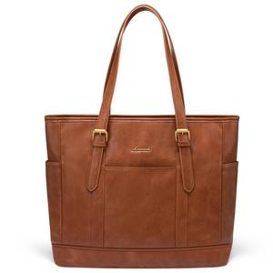 lot 8801 image: LOVEVOOK Laptop Tote Bag for Women,Vintage Leather Work Tote Bag for Women, 15.6 Inch Computer Briefcase Bag,Waterproof Teacher Business Office
