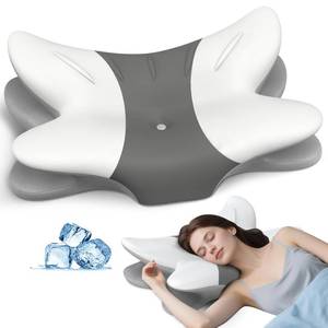 lot 8807 image: Cervical Neck Pillow for Pain Relief - Ergonomic Pillow Memory Foam Pillows for Sleeping, Cooling Orthopedic Neck Support Pillow, Contour Cervical Pillow Bed Pillow for Back Stomach Sleepers