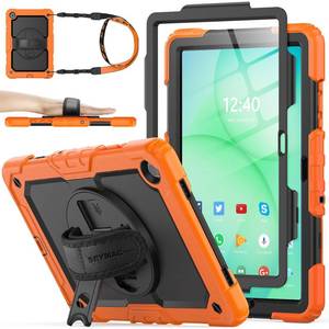 lot 8827 image: SEYMAC stock Case for Samsung Galaxy Tab A11 PlusA9 Plus 11, Full-Body Drop Protection Case with Screen Protector Pencil Holder 360° Rotating Hand Strap &Stand, OrangeBlack