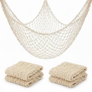 lot 8836 image: Sukh Fish Net Decorations for Party - 2PCS 39.37  78.74 in Fishing Net Decoration Netting for Wall Photo Hanging Nautical Fishnet Table Runner Decorative Ocean Theme Birthday Party Rope Nets
