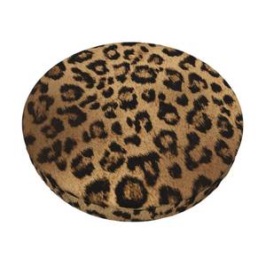 lot 8847 image: Granbey Leopard Stool Cover Round - Brown Cheetah Print Bar Stool Seat Covers Barstool Covers Slipcovers for 14 Inch Round Chair