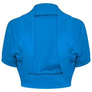 lot 8849 image: Loxdonz Girls Short Sleeve Shrug Childrens Kids Cotton Cardigan Bolero Shrug Jacket (11-12 Years, Turquoise)