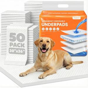 lot 8858 image: Doporro Disposable Pee Pads for Dogs, Puppies & Adults, 30 x 36 (50 Count), Super Absorbent Extra-Large Potty Pads with Adhesive Strips, Quick-Dry Indoor Protection for Pets