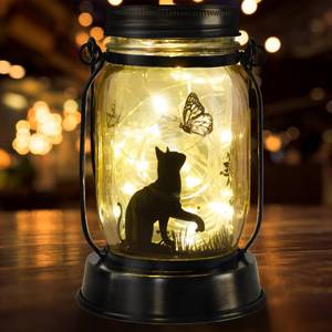 lot 8881 image: kyoryuger Cat Gifts Cat Lover Gifts for WomenMomGrandmaSister, Birthday Gift, Cats Butterfly Solar Lights Outdoor Hanging Cat Solar Lanterns Outdoor Torche Lights, Decor for Yard Lawn Garden Patio