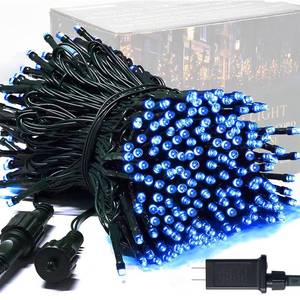 lot 8894 image: JMEXSUSS 250 LED Blue Christmas Lights 91.5ft Extendable Blue String Lights Indoor Outdoor Waterproof with 8 Modes for Christmas Tree, Garden, Patio, Party, Holiday Decorations