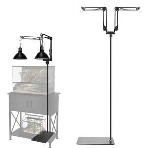 lot 8902 image: MECESOR Dual Reptile Lamp Stand,15.7-74.3 Inch Height Adjustable Reptile Light Stand,360° Sewing Flexible Arms,Heat Lamp Stand for Reptiles Tank,Terrariums,Amphibian Cages&Plants