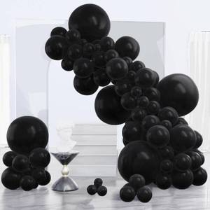 lot 8914 image: PartyWoo Black Balloons 140 pcs Different Sizes of 18 12 10 5 Inch Black Balloons Arch Kit Garland for Baby Shower Birthday Graduation Casino Gaming Anniversary Retirement Party Decorations Black-Y18