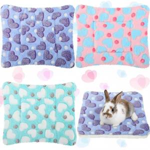 lot 8919 image: Jetec 3 Pcs Bunny Guinea Pig Beds Soft Bunny Mats Warm Guinea Pig Mat Small Animal Bed Pads Fleece Sleeping Pads for Indoor Rabbit Hamster Squirrel Hedgehog Chinchilla(Fleece,Heart,Purple)