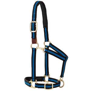 lot 8922 image: Weaver Equine Breakaway Horse Halter, Comfort Foam Padding, Adjustable Chin & Throat Snap Halters for Horses, Equine Tack,Average Size, Blue