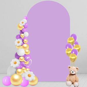 lot 8930 image: 6.6 FT Arch Backdrop Cover, Wedding Purple Arch Covers Stretchy Backdrop Spandex Fitted for Chiara Stand Birthday Baby Shower Party Ceremony Decoration Purple 6.6FT