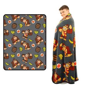 lot 8933 image: Franco Collectibles Nintendo Donkey Kong Gaming Bedding Super Soft Micro Raschel Throw, 46 in x 60 in, (Officially Licensed Product)