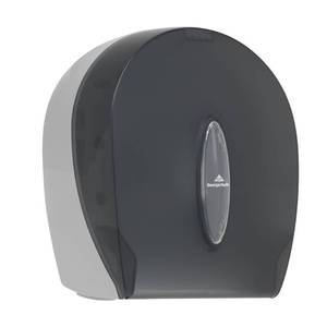 lot 8953 image: Georgia-Pacific Single-Roll Jumbo Toilet Paper Dispenser by GP PRO (Georgia-Pacific), Translucent Smoke, 59009, 10.610 W x 5.390 D x 11.290 H